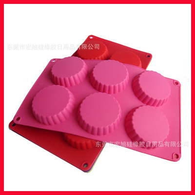 東莞宏旭 通過LFGB檢測的硅膠6格蛋糕模，品質(zhì)與安全之選